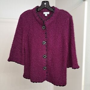 Plush Purple Cardigan with Cozy Fit
